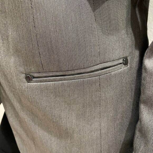 LAUNDRY by SHELLI SEGAL NWT Blazer Gray "Dark Sand" Turn Lock Clasp Size 8 - Picture 3 of 9